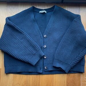Navy Blue chunky Knit Cardigan